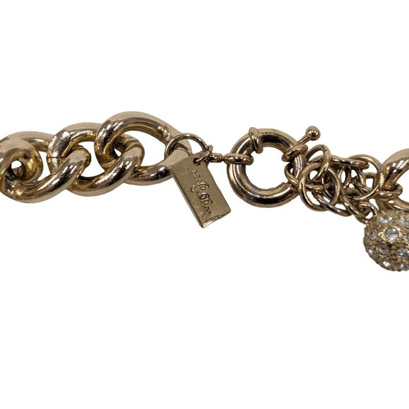 Lilly Pulitzer On The Rocks Statement Necklace Navy Blue Gold Double Strand 22" - Picture 6 of 12